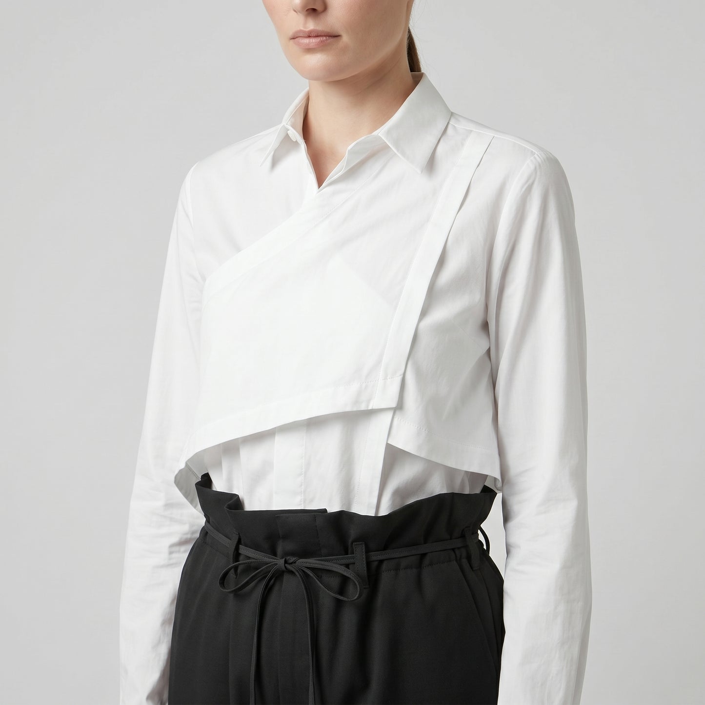 High-Waist Paperbag Tailored Trousers