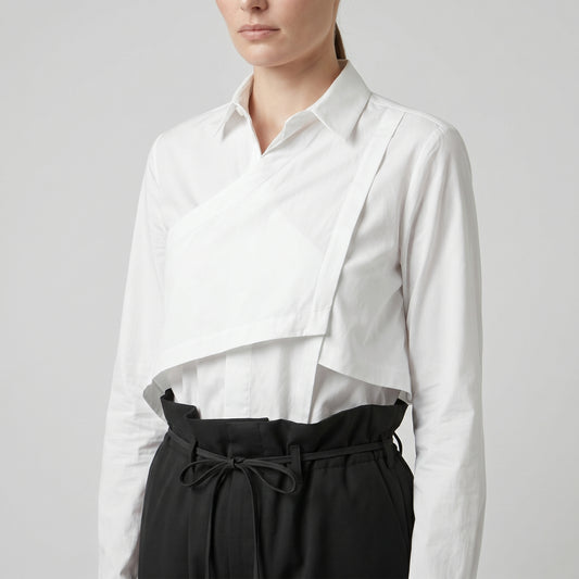 High-Waist Paperbag Tailored Trousers