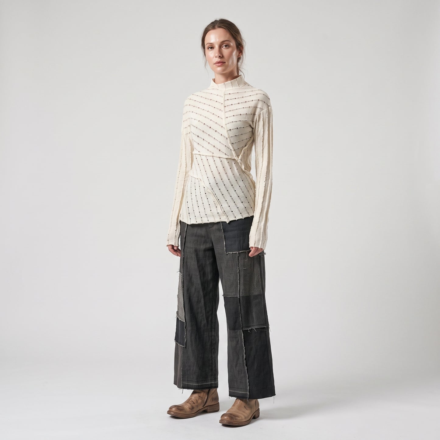 Textured Mock Neck Long Sleeve