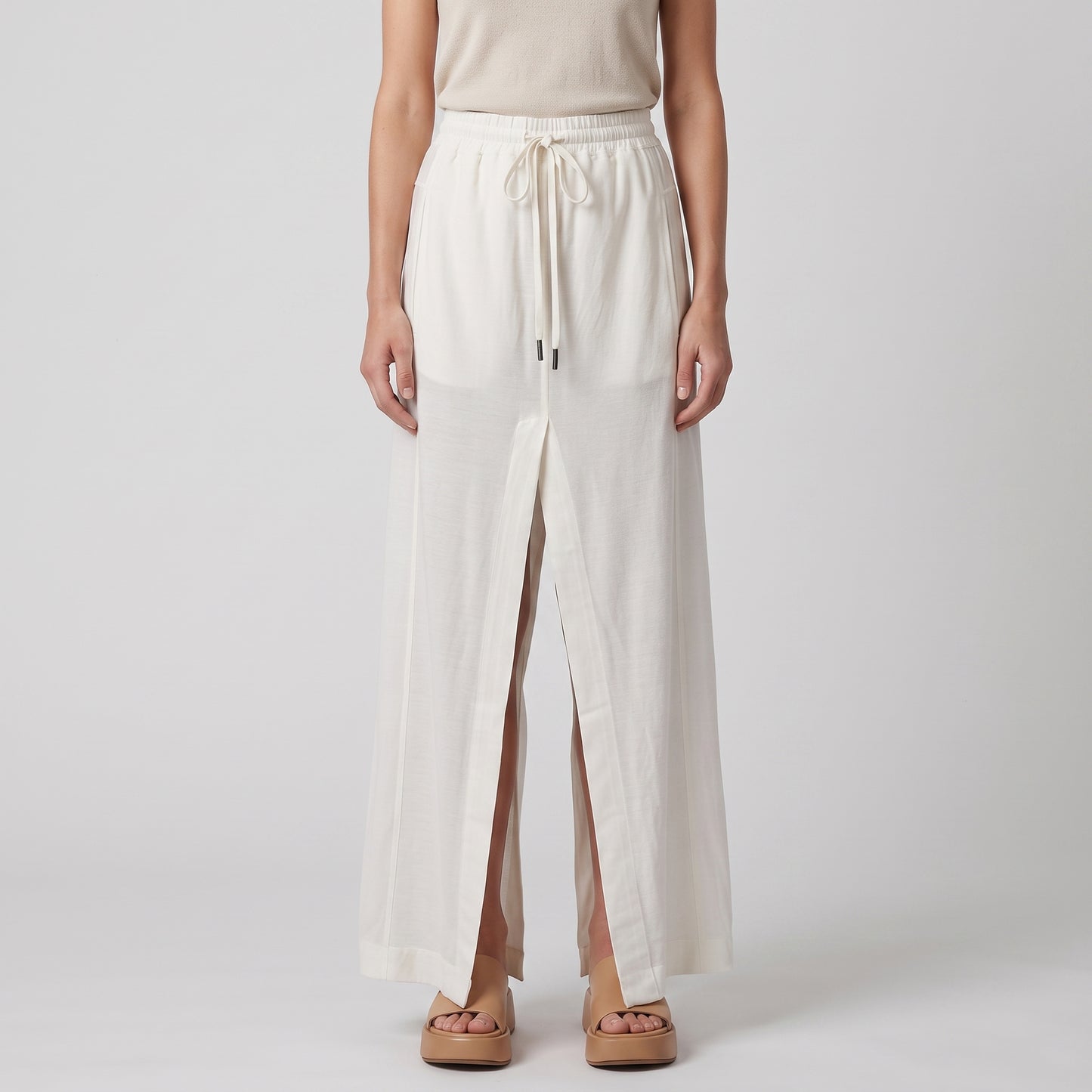 Relaxed Cotton Drawstring Trousers