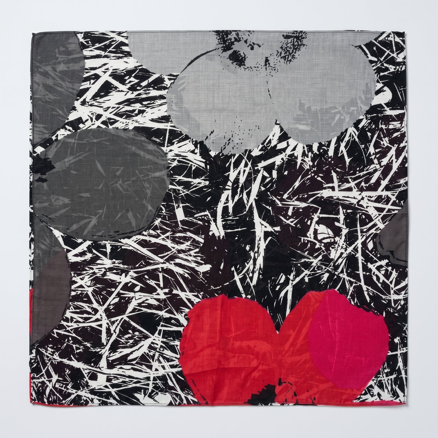 Graphic Floral Print Square Scarf