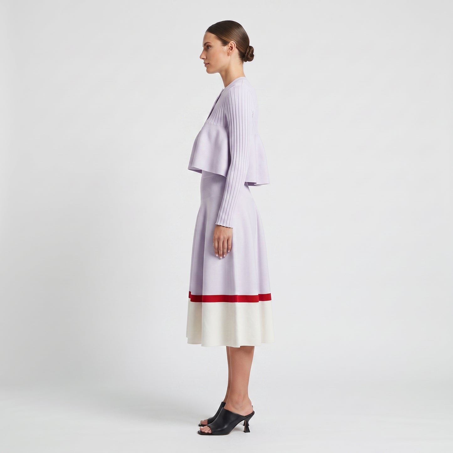 Colorblock Ribbed Knit Skirt
