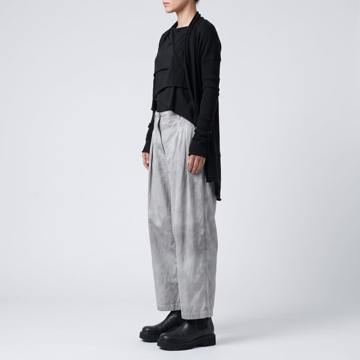 Tie-Dye Pleated Cropped Trousers