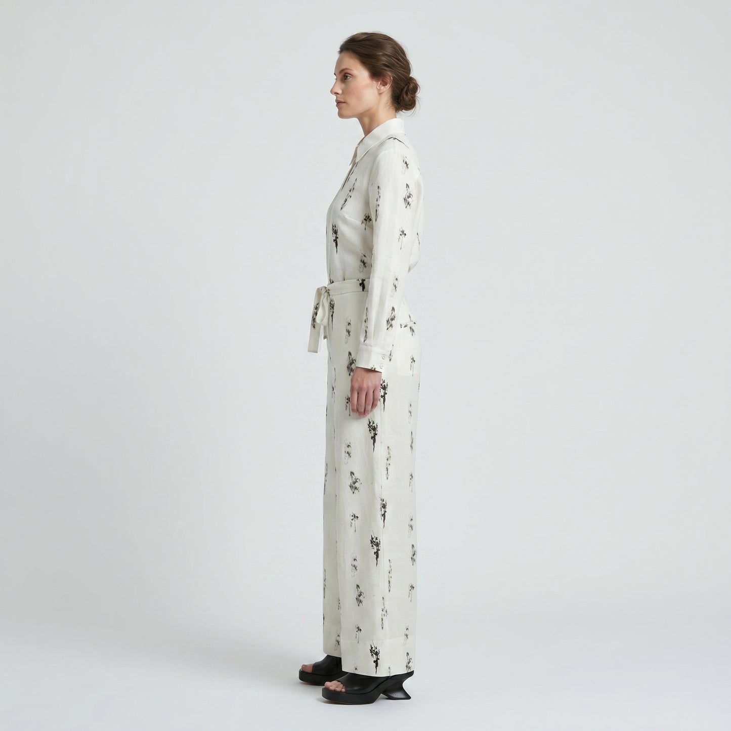 Abstract Print Wide Leg Trousers