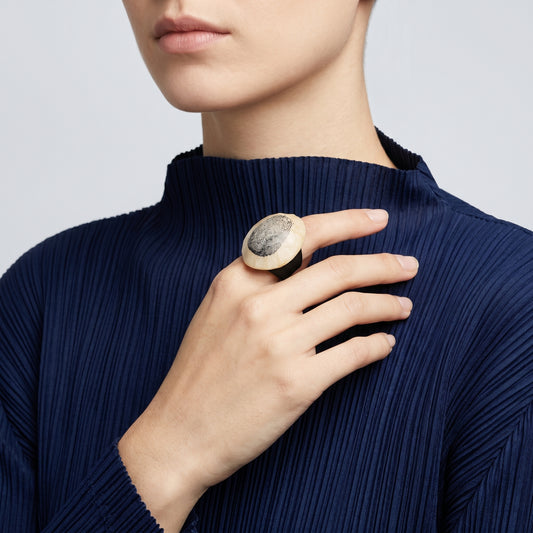 Graphic Fingerprint Statement Ring