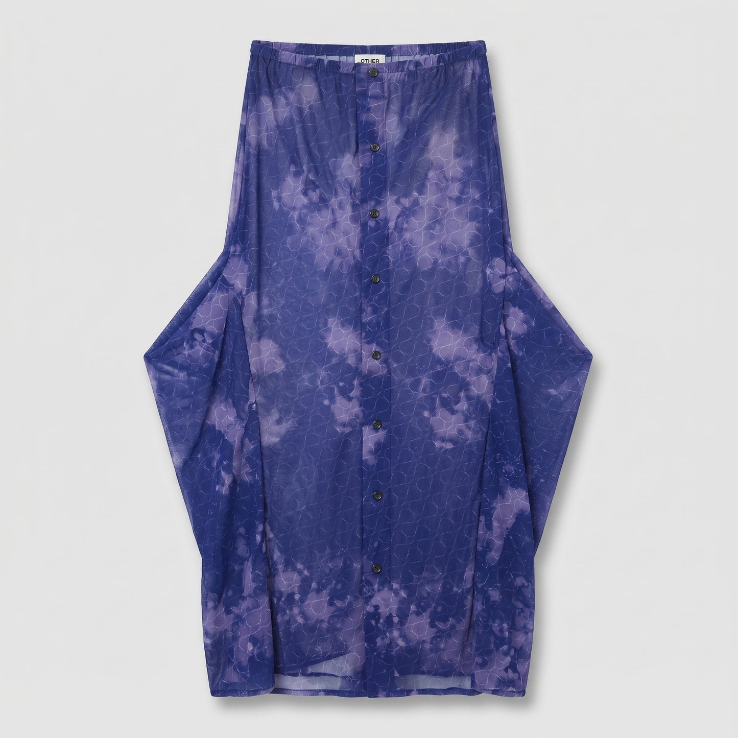 Strapless Blue Tie-Dye Dress