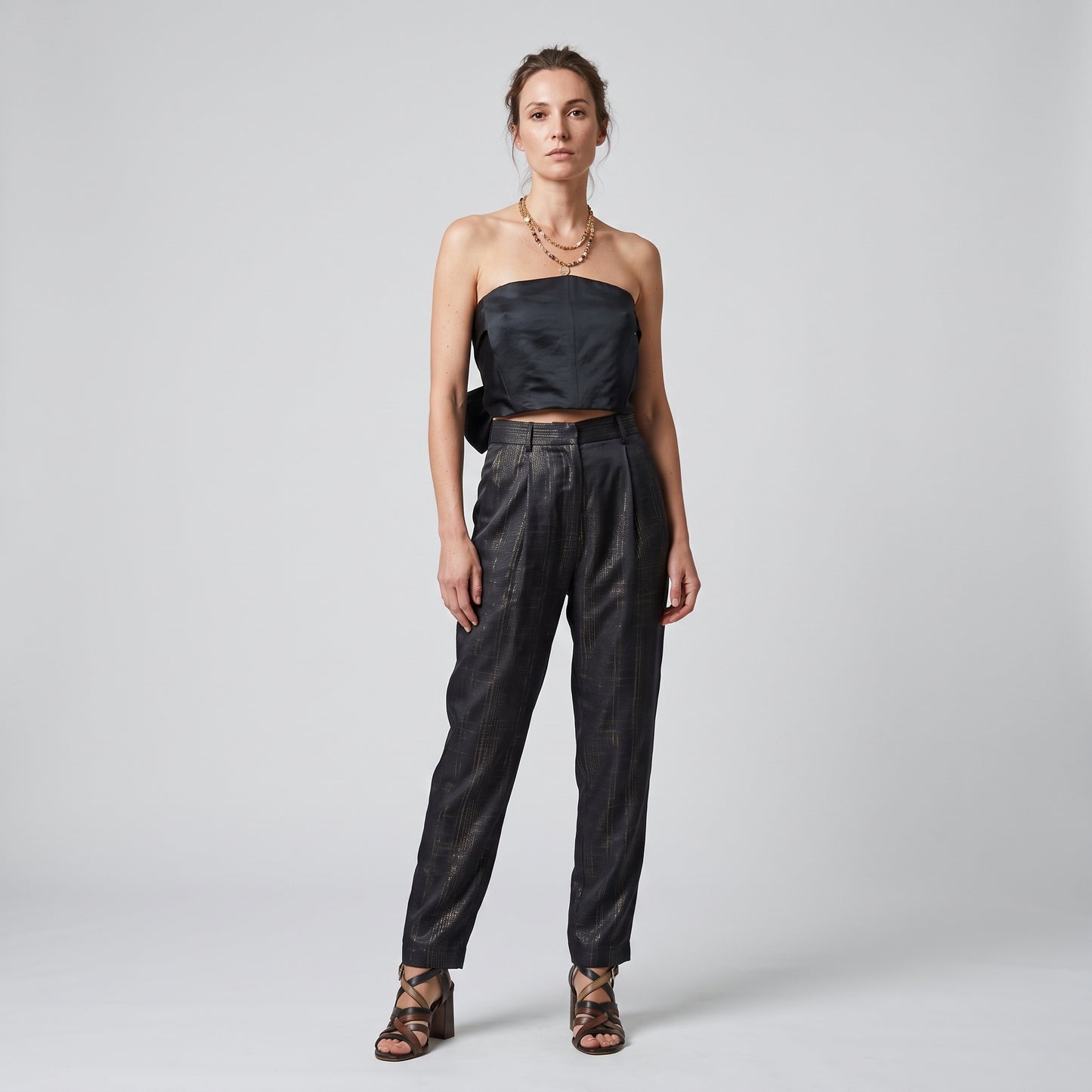 Sleek Satin Tie-Back Tube Top