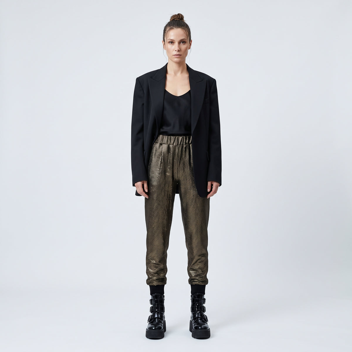 Metallic Sequin Embellished Joggers