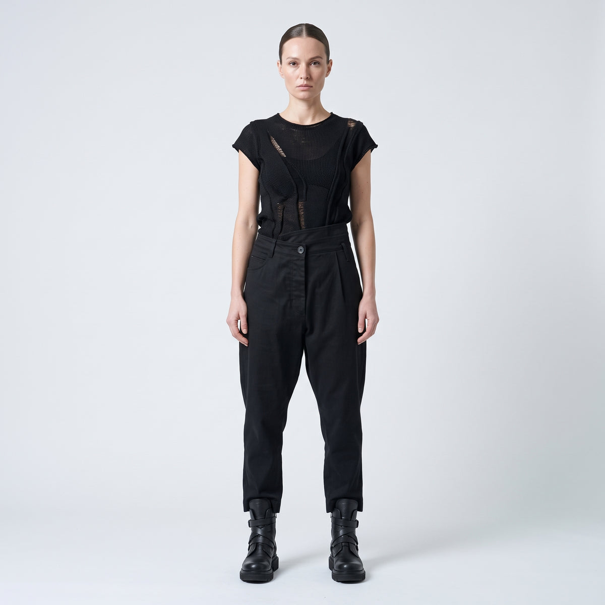 Tailored High-Waisted Black Trousers