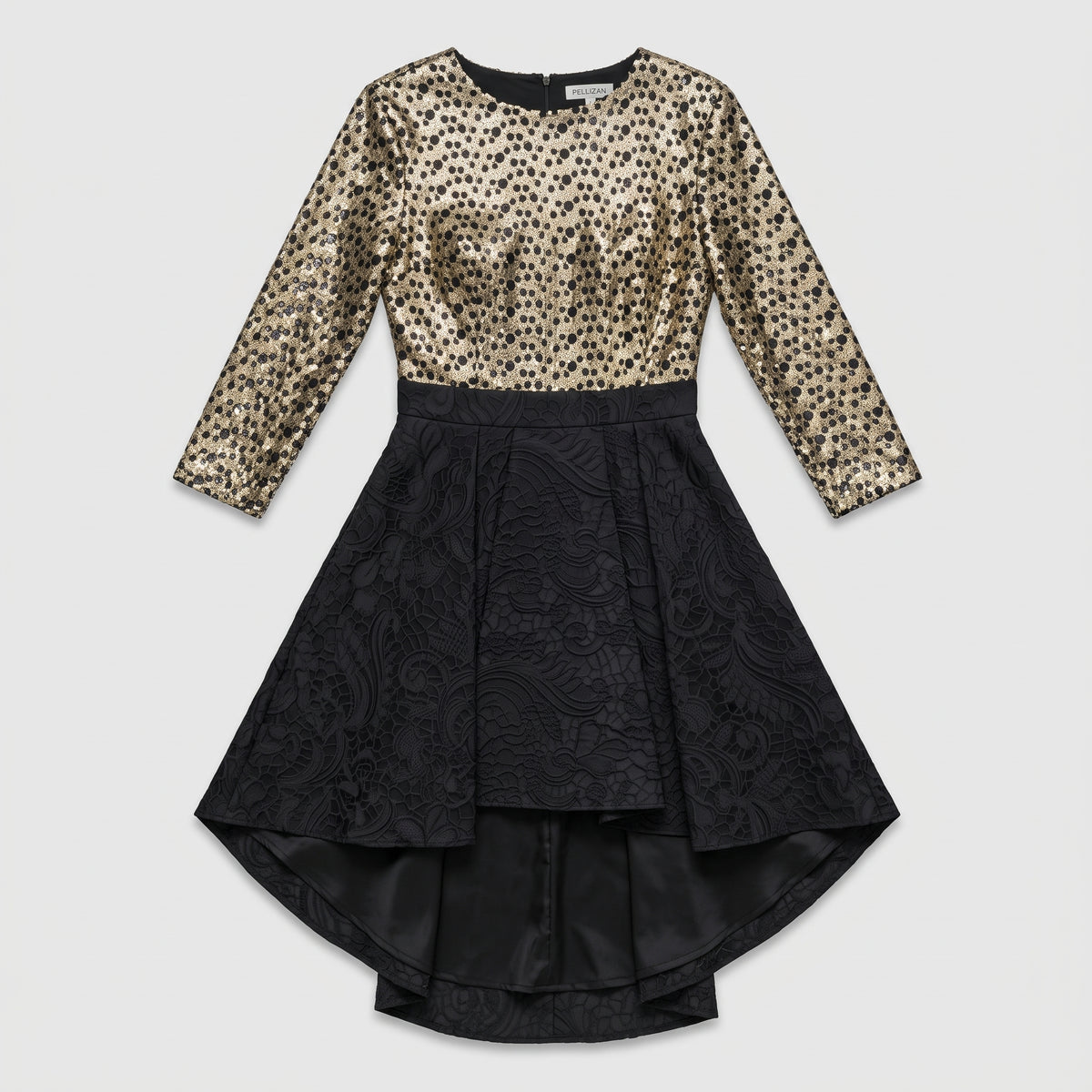 Sequin Bodice High-Low Dress