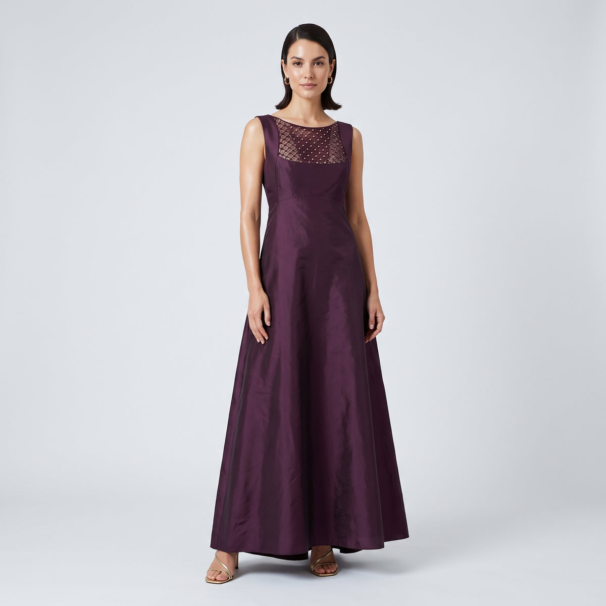 Embroidered Silk Midi Dress