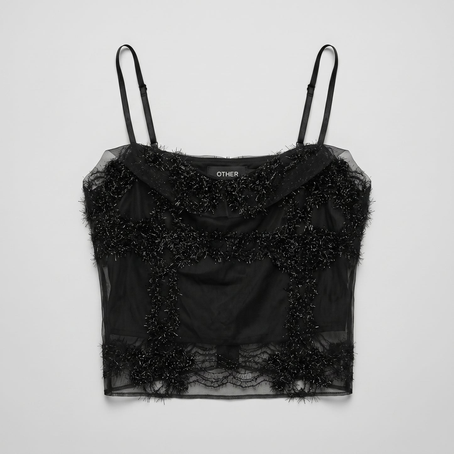 Embellished Mesh Corset Top