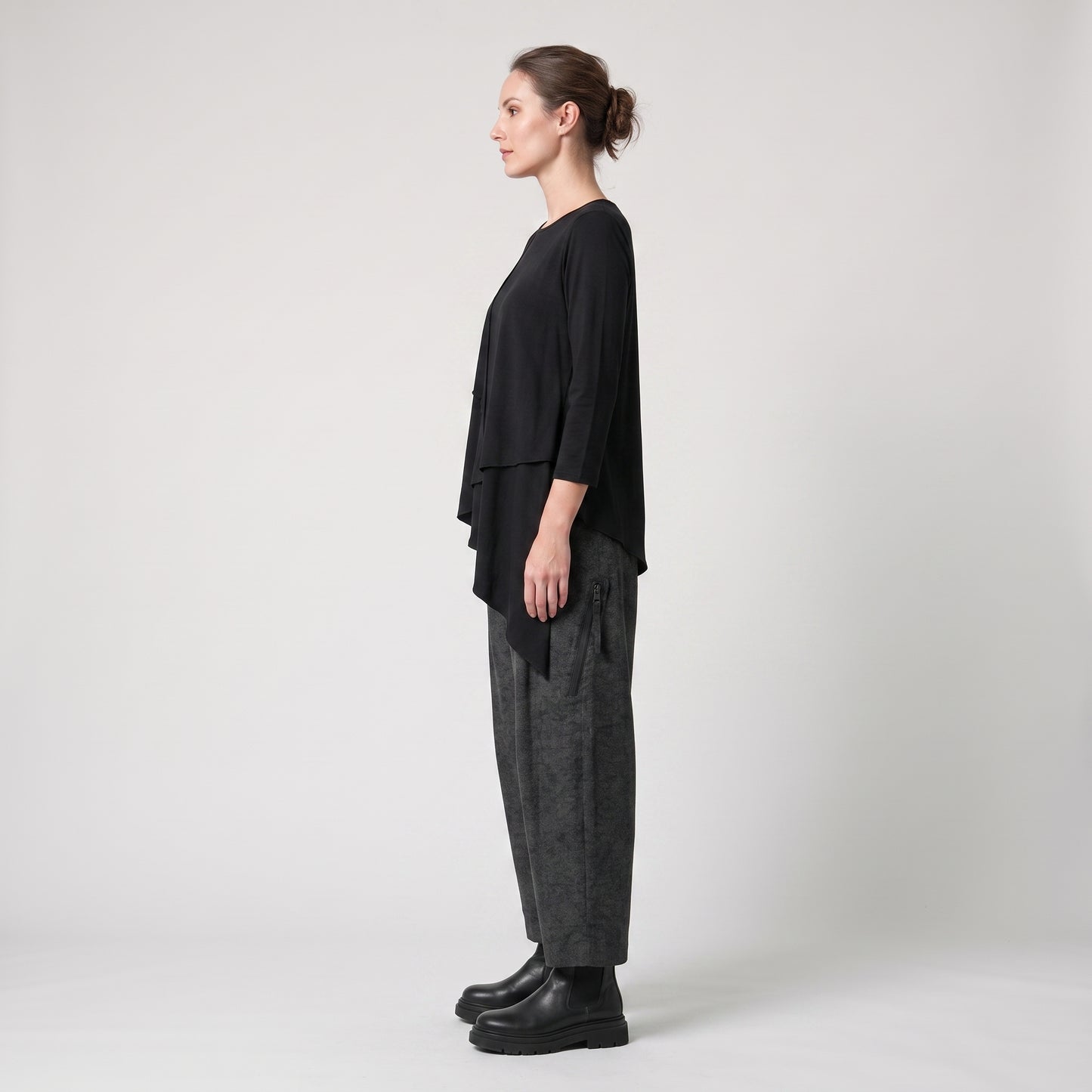 Textured Charcoal Tailored Trousers