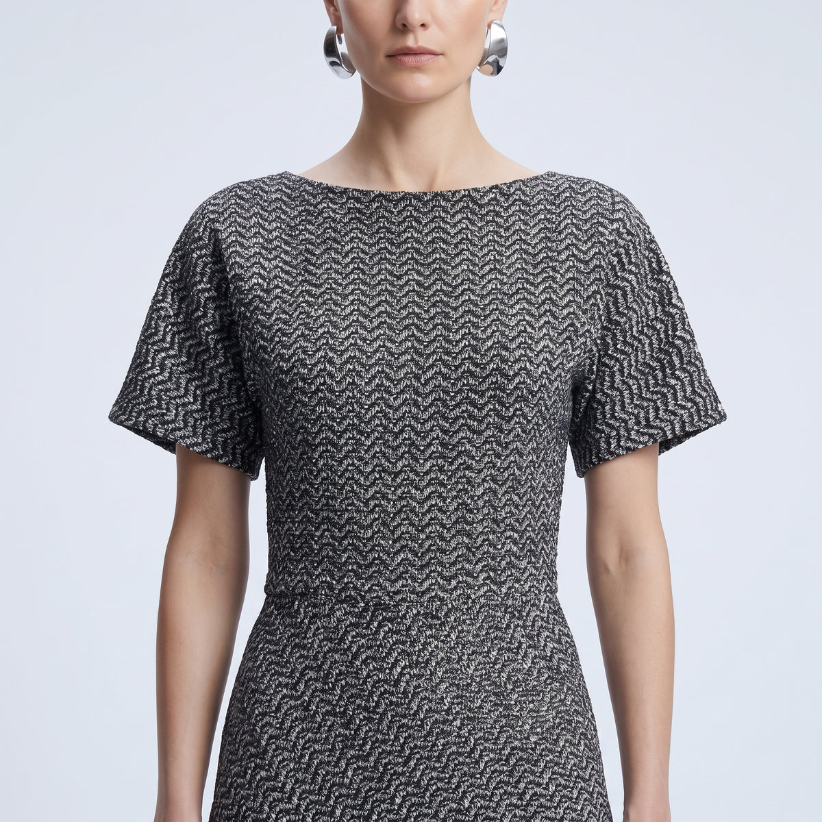 Textured Asymmetric Hem Mini Dress