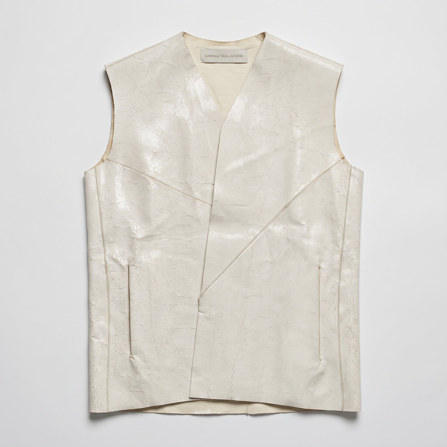 Structured Metallic Texture Tailored Vest
