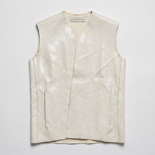 Structured Metallic Texture Tailored Vest