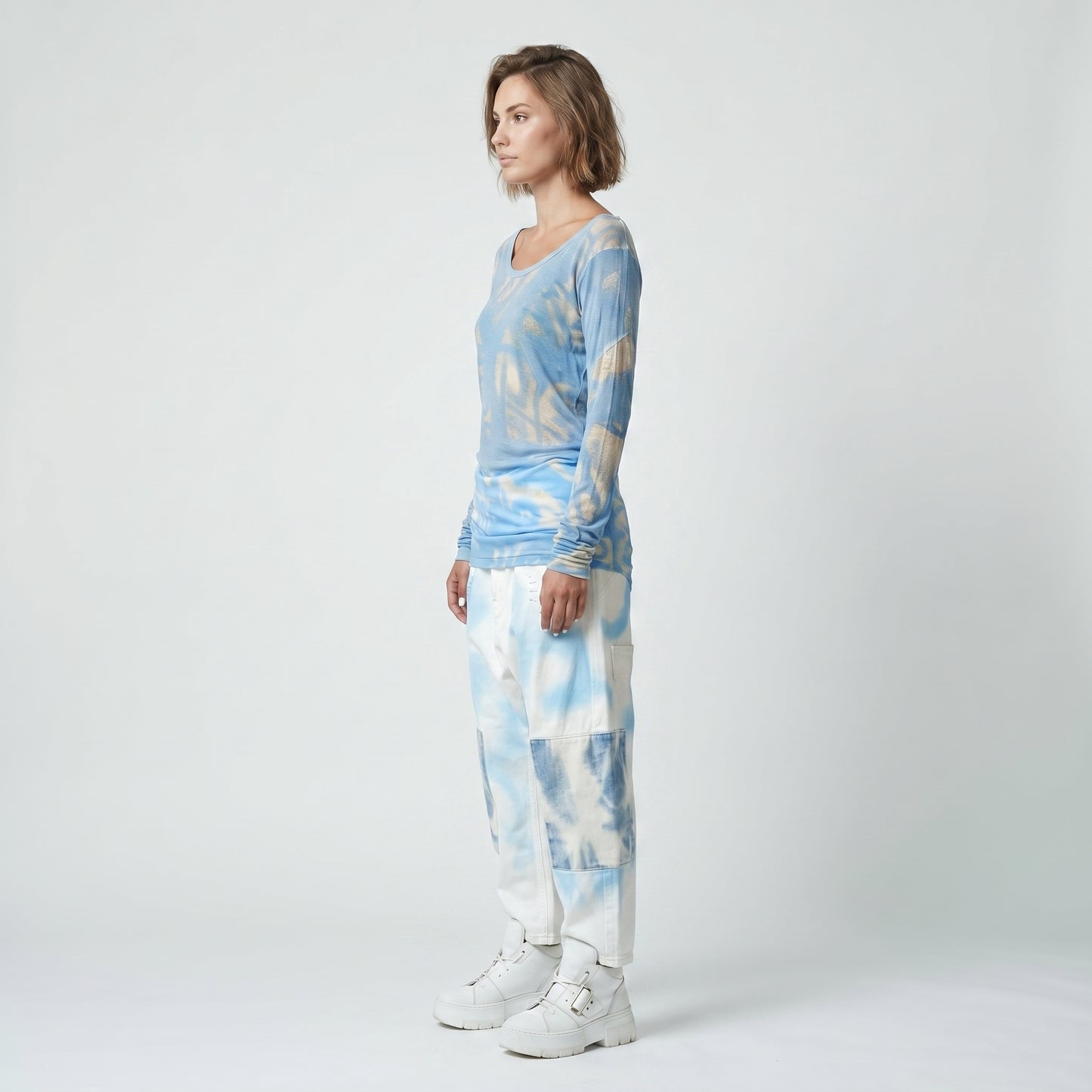 Abstract Print Long Sleeve Top