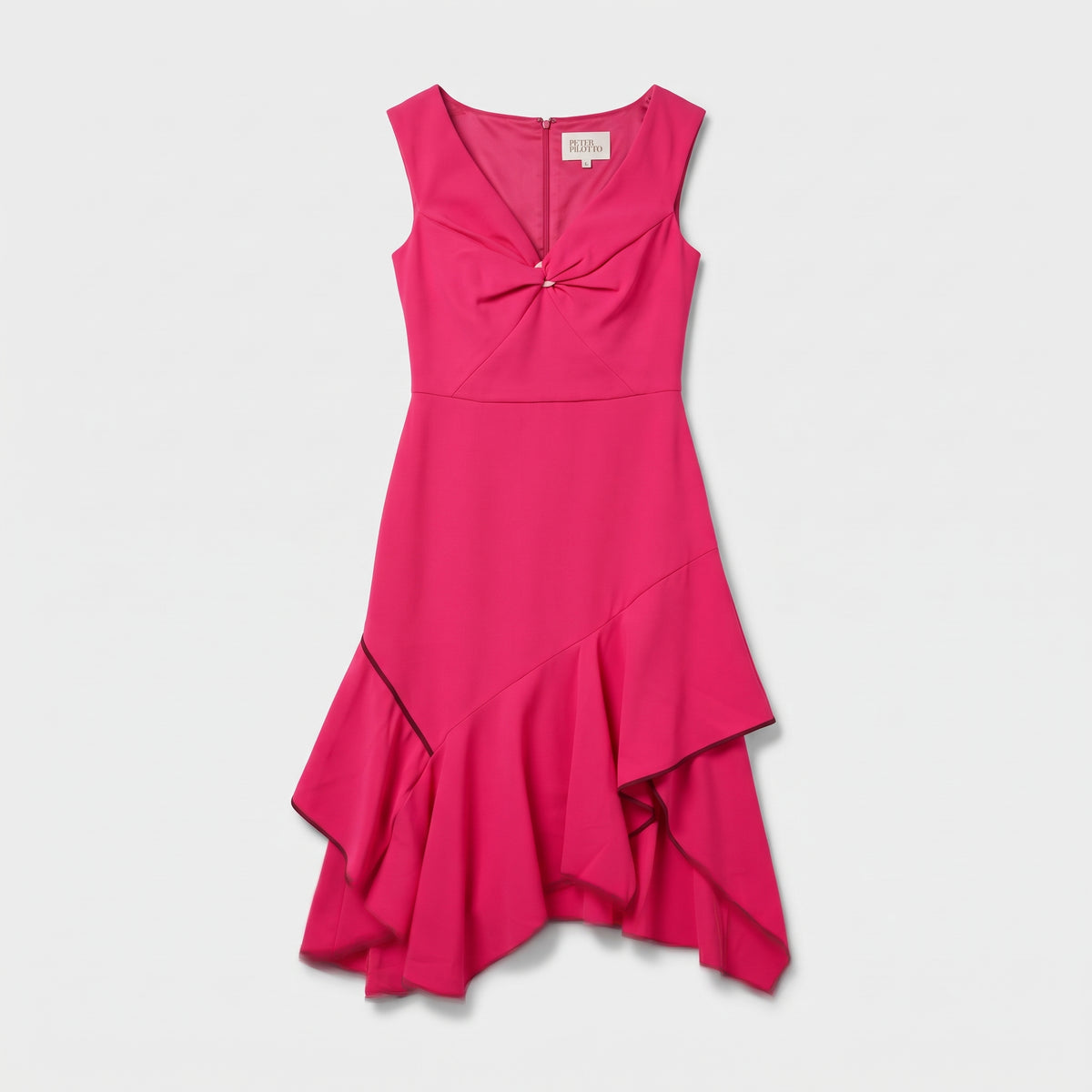 Vibrant Asymmetric Ruffle Midi Dress