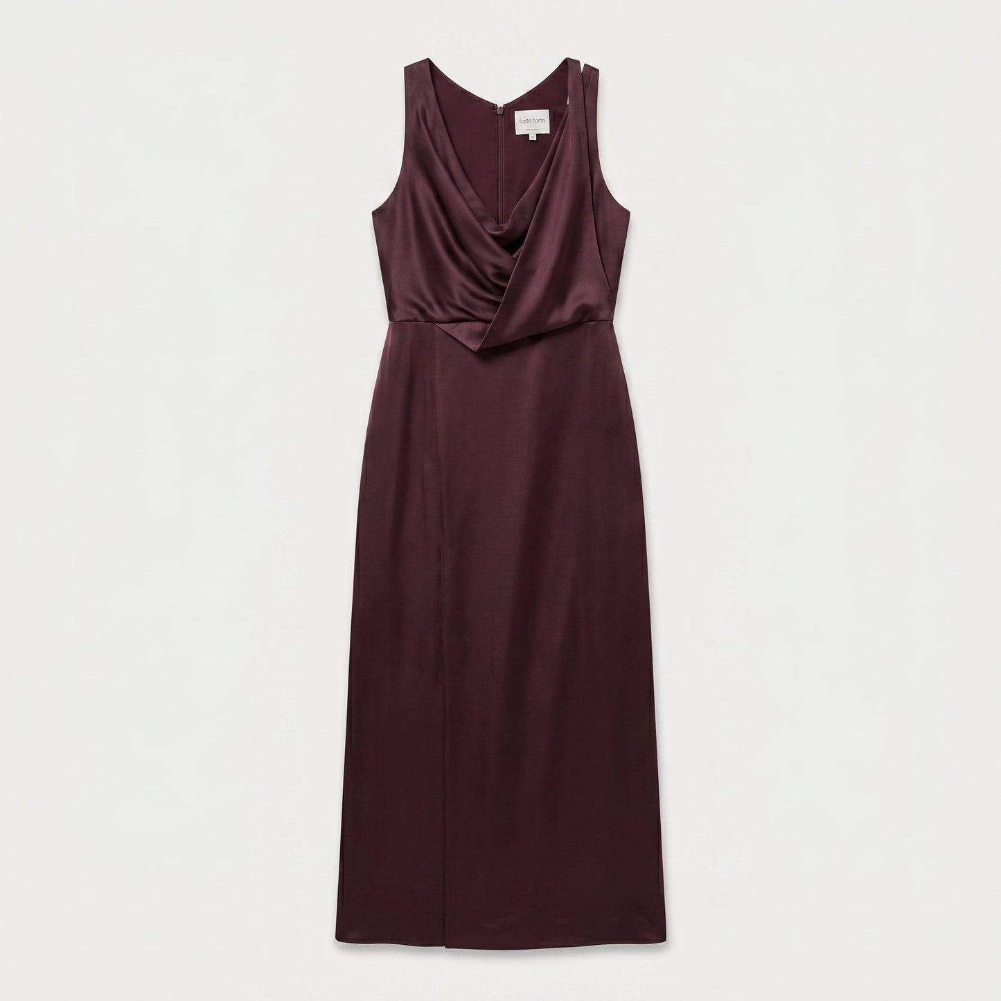 Draped Satin Midi Dress