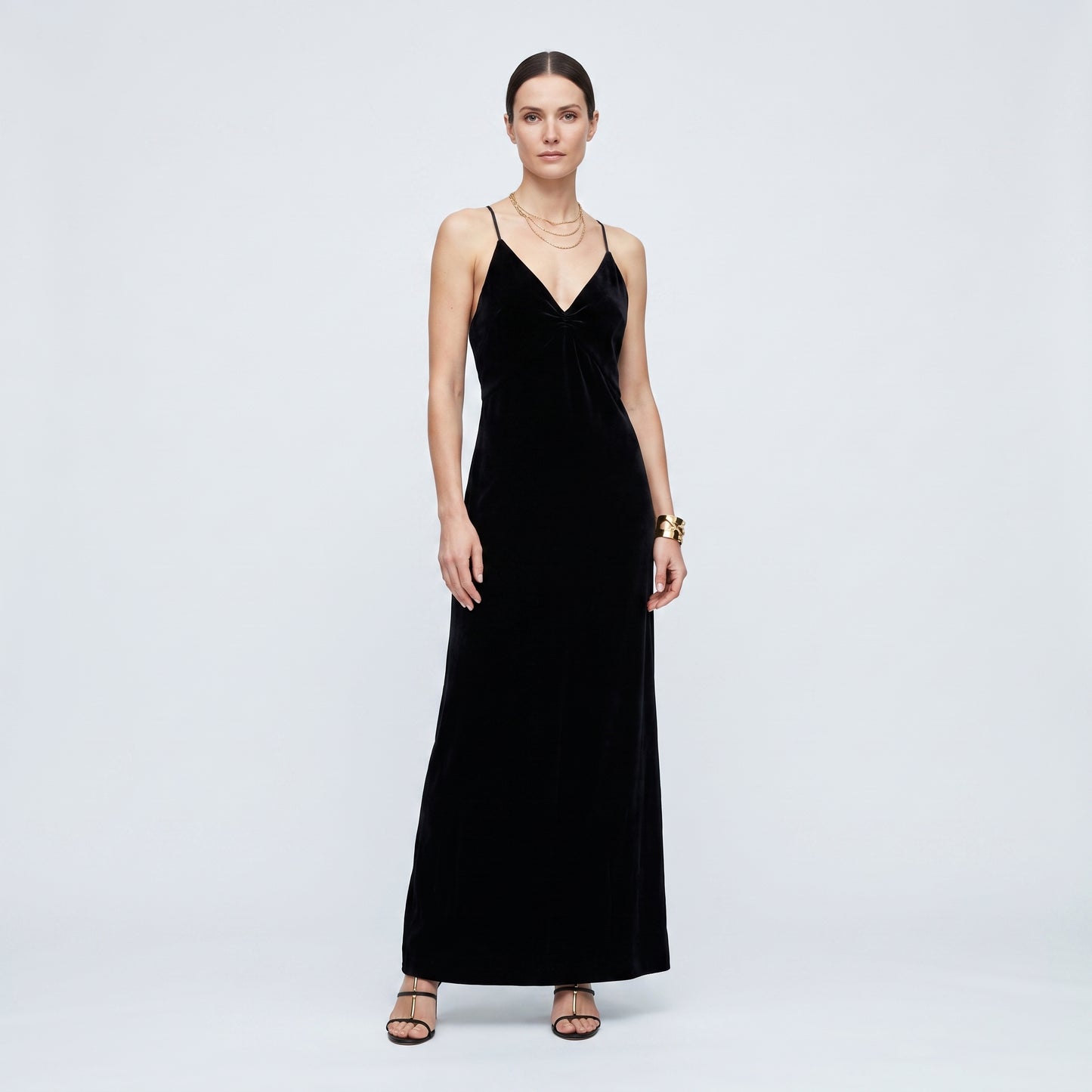 Black Velvet Slip Maxi Dress