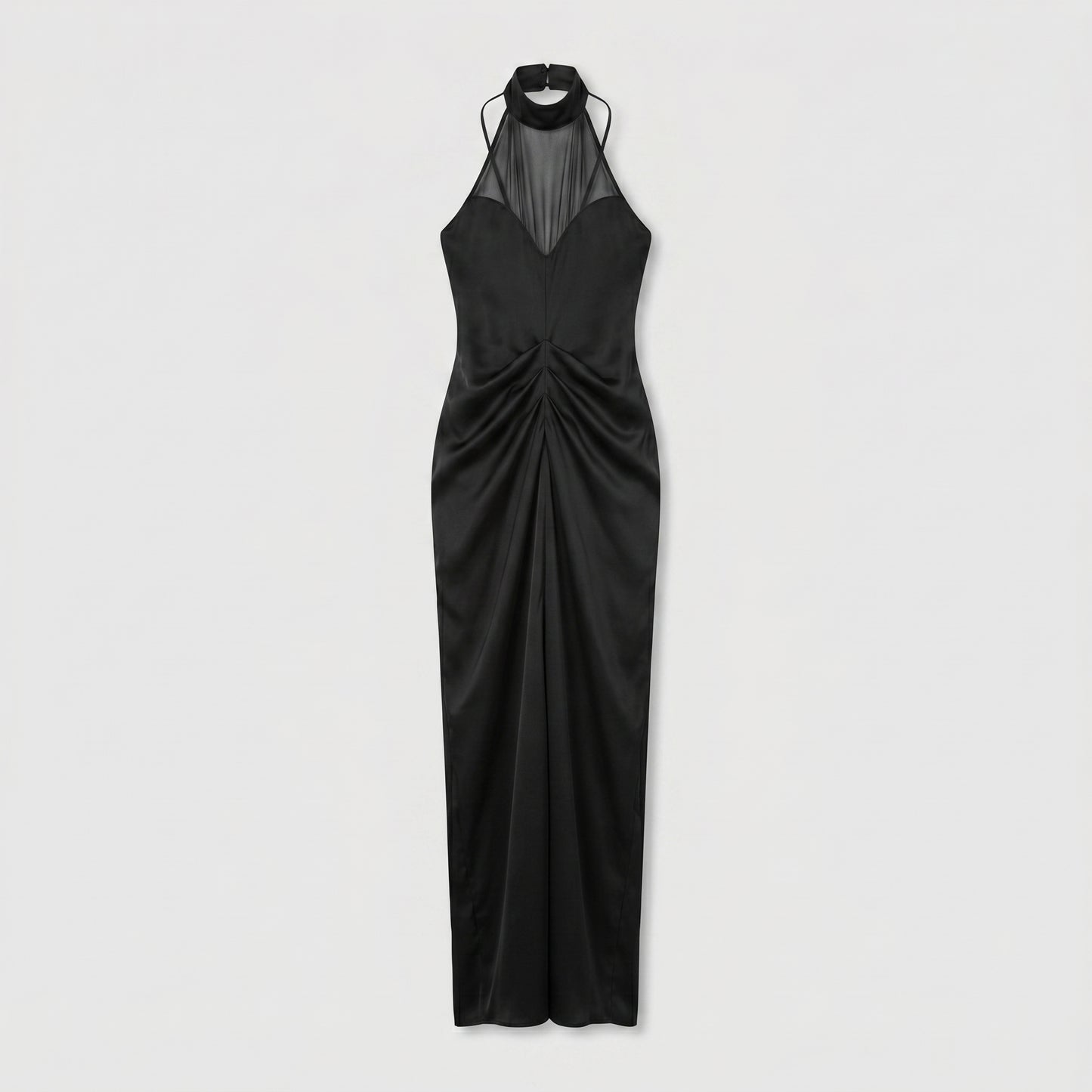 Sleek Black Halter Maxi Dress