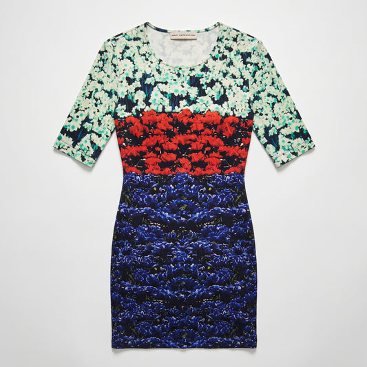 Vibrant Floral Print Mini Dress