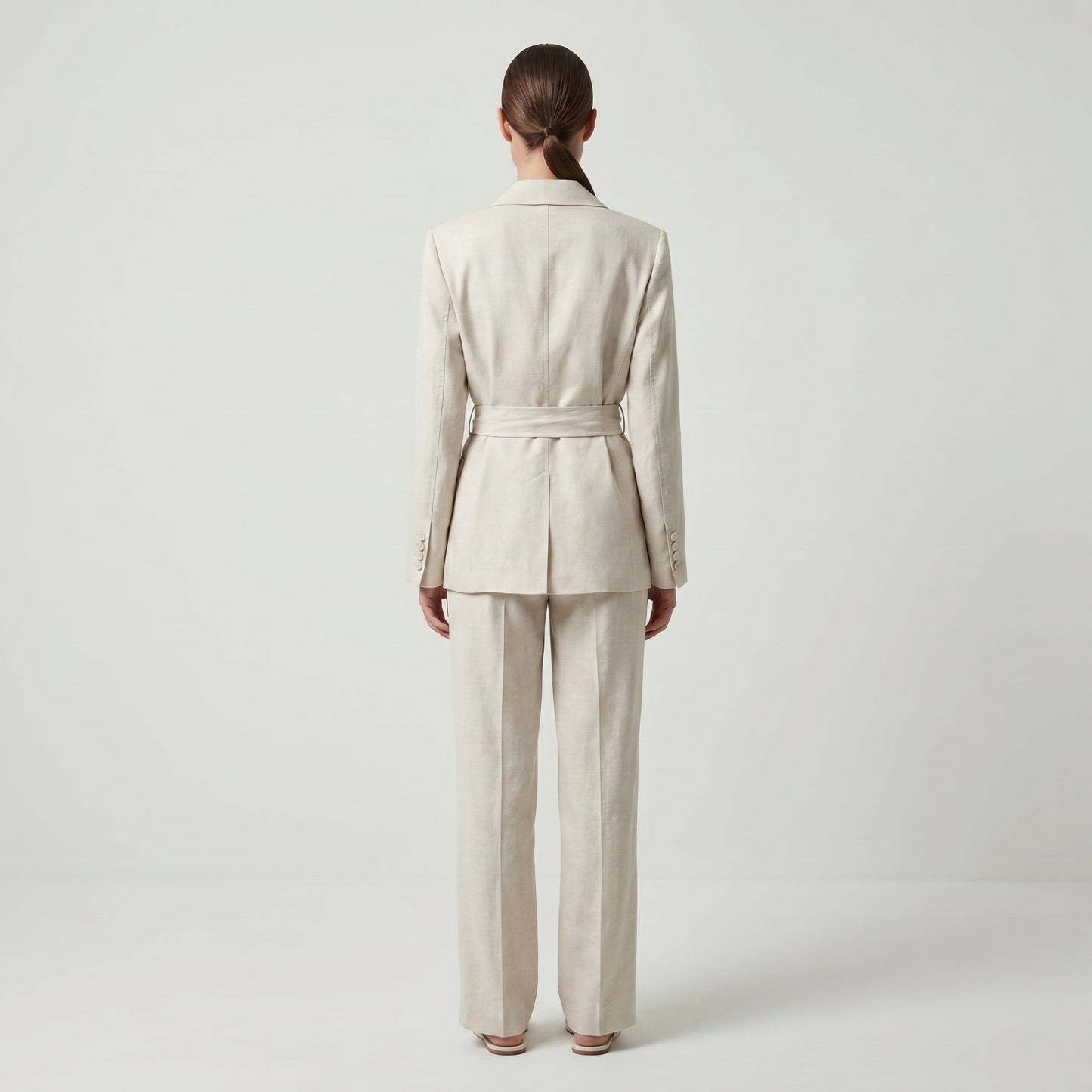 Tailored Linen Belted Blazer