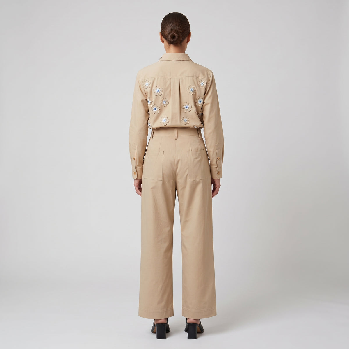 Tailored High-Waisted Pleated Trousers