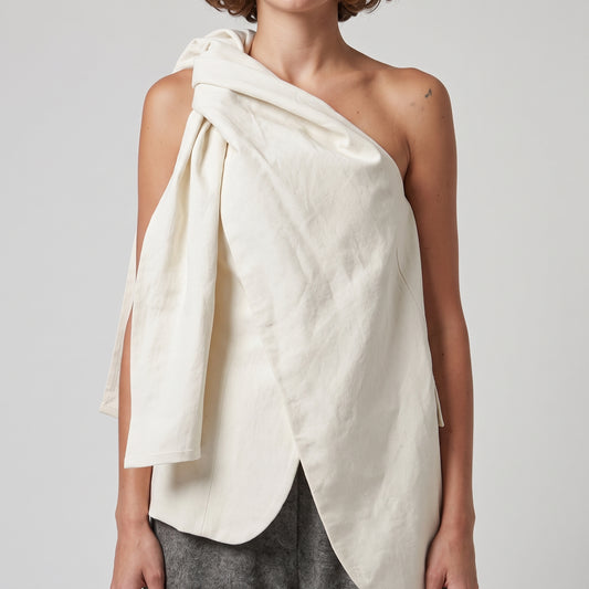Draped Architectural Sleeveless Vest