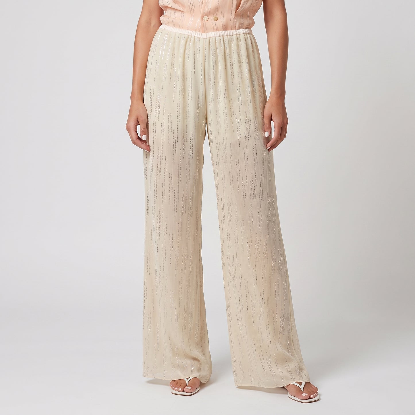 Shimmering Wide Leg Lounge Trousers