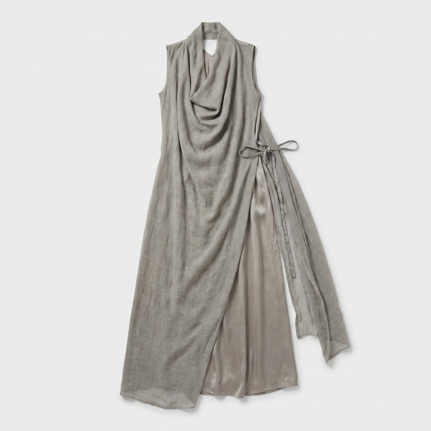 Draped Side-Tie Sleeveless Dress