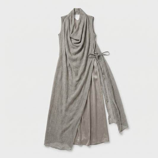 Draped Side-Tie Sleeveless Dress