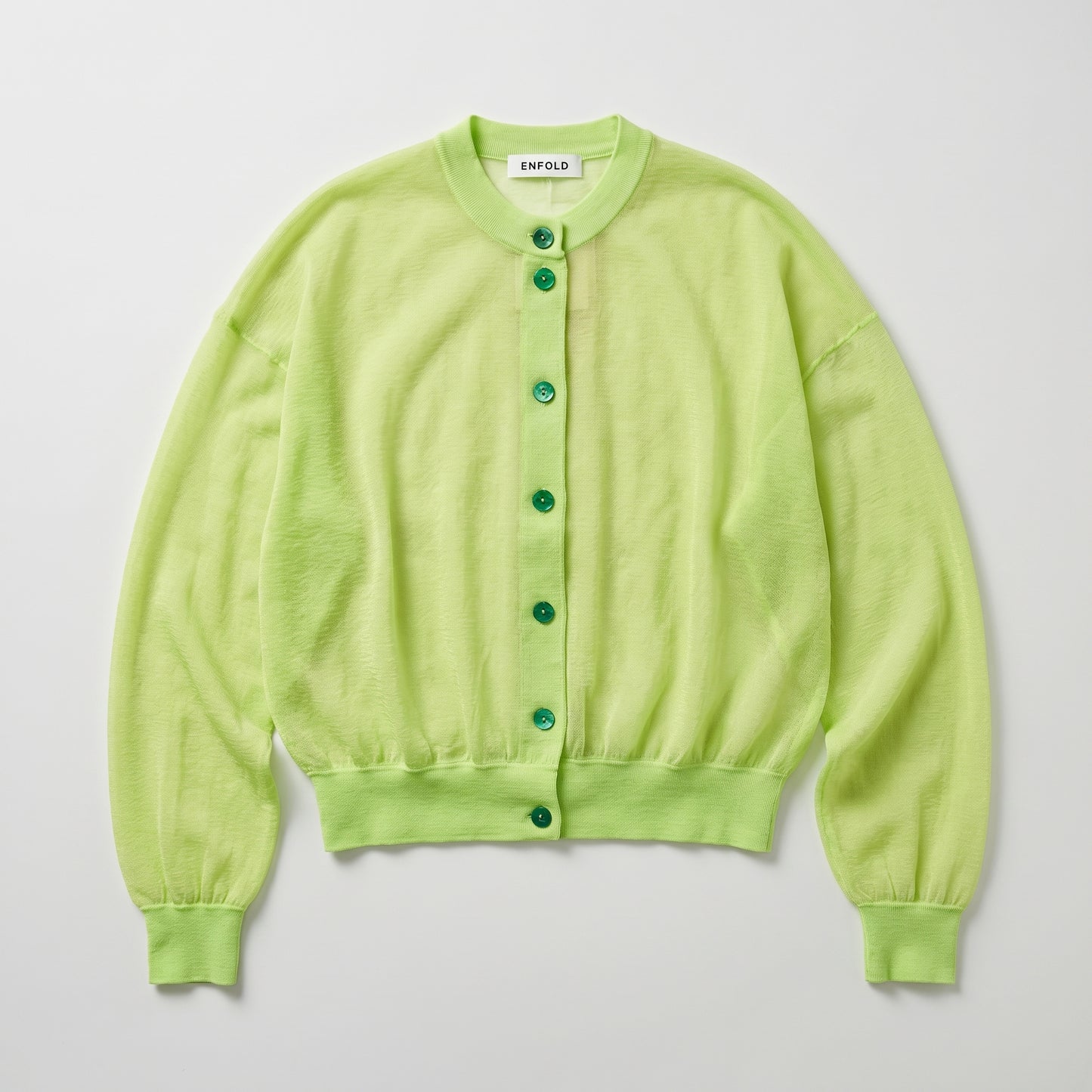 Sheer Lime Green Knit Cardigan