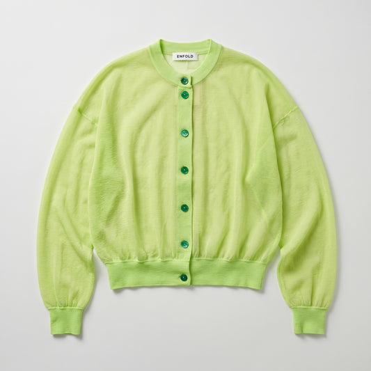 Sheer Lime Green Knit Cardigan