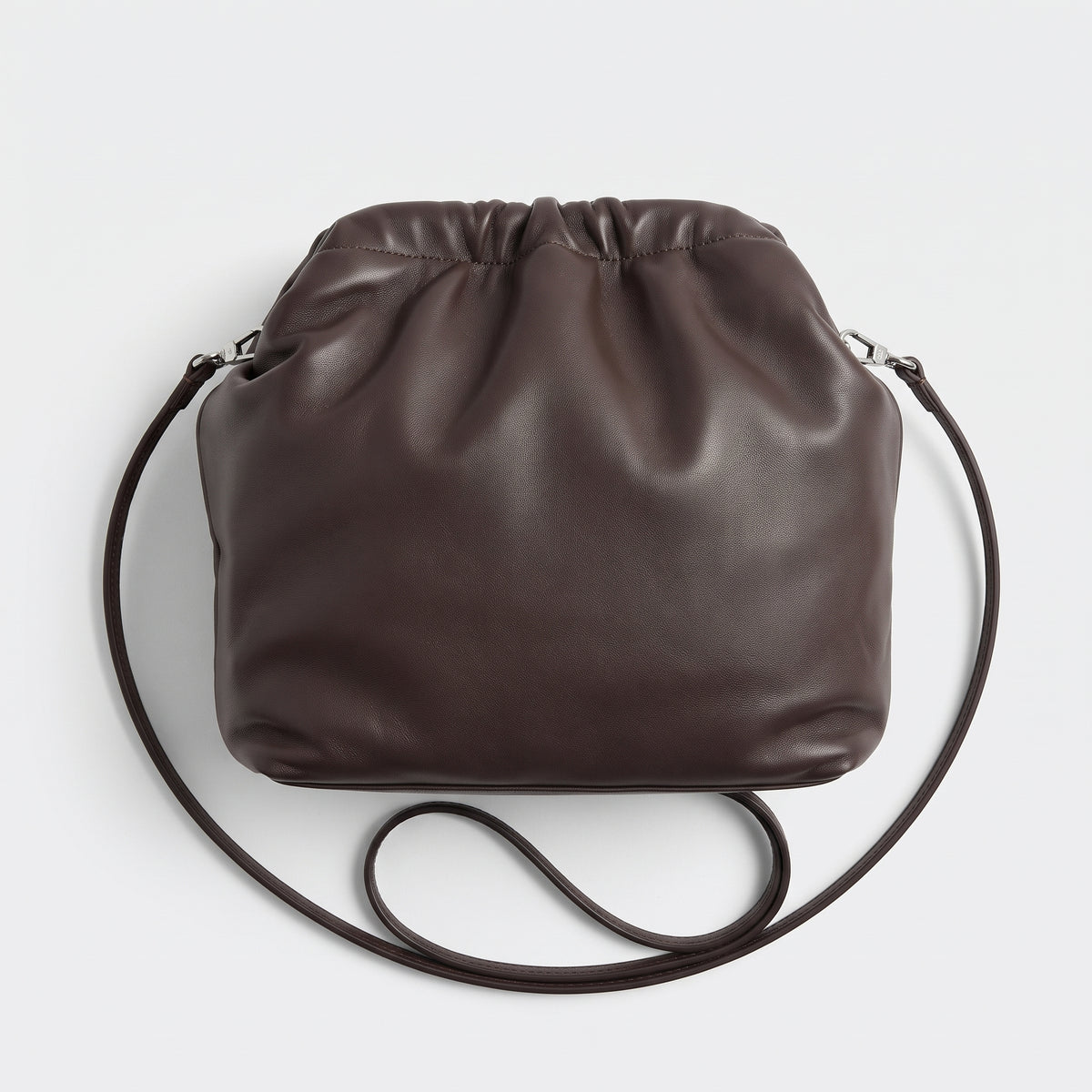 Soft Leather Drawstring Pouch Bag