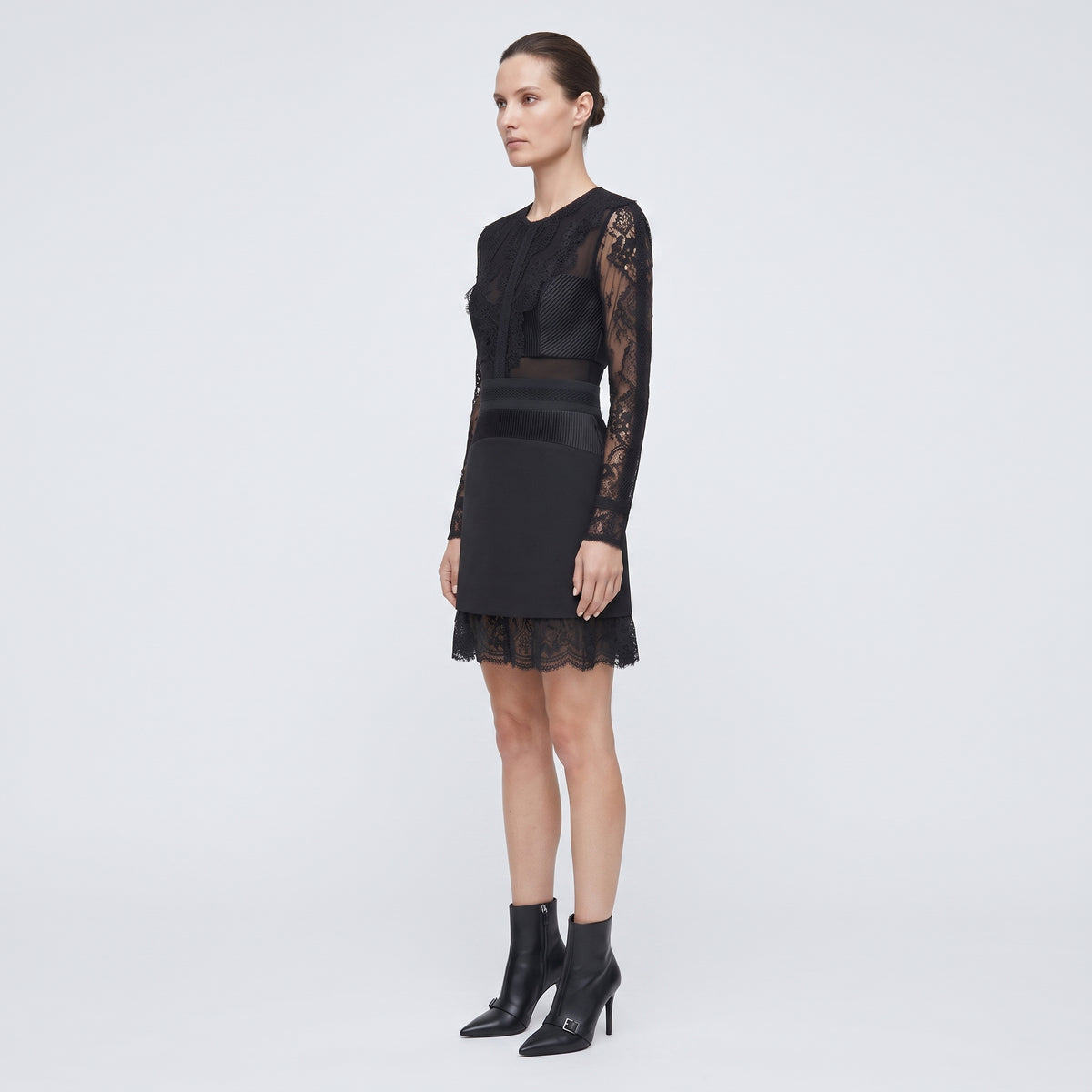 Elegant Black Lace Mini Dress