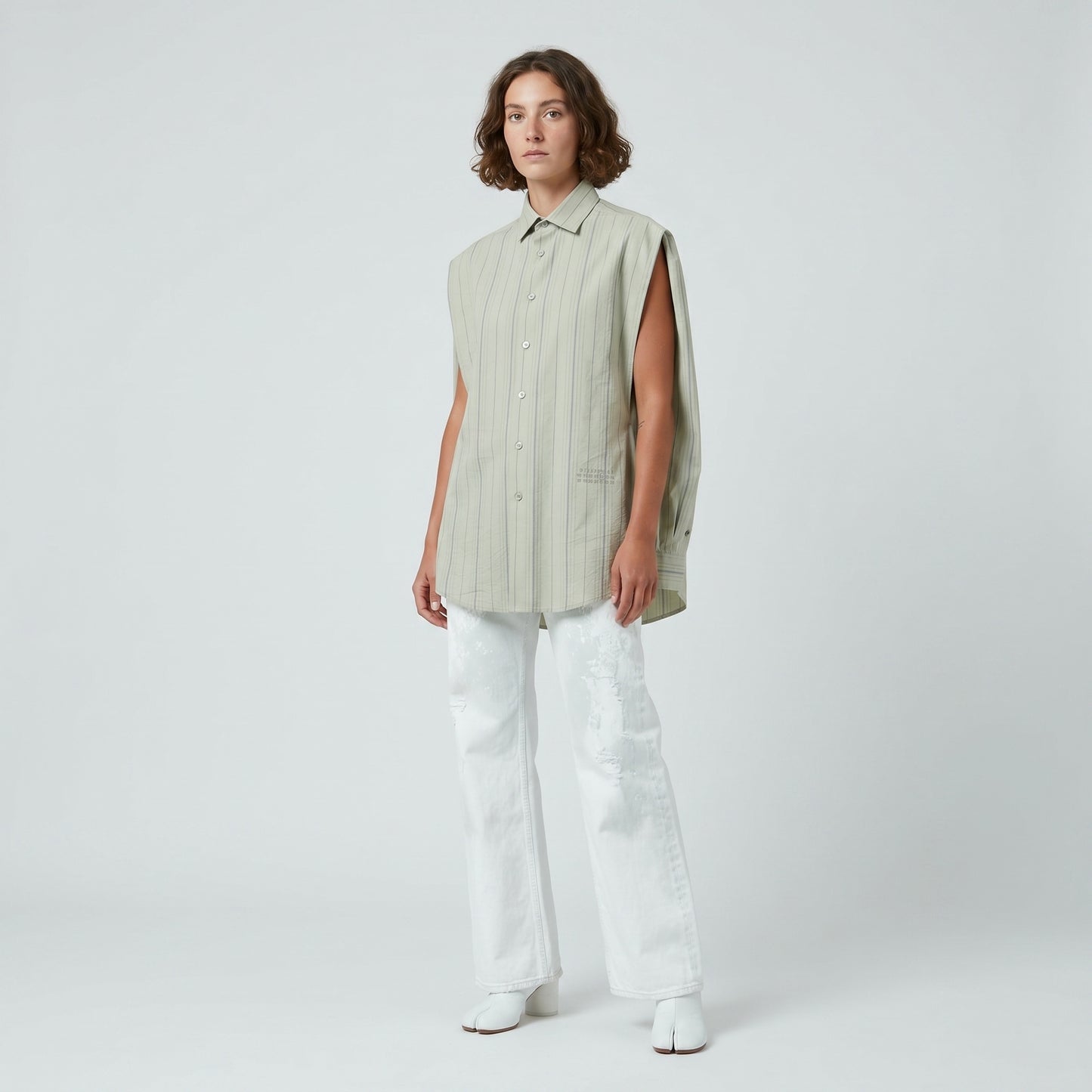 Deconstructed Striped Cotton Shirt