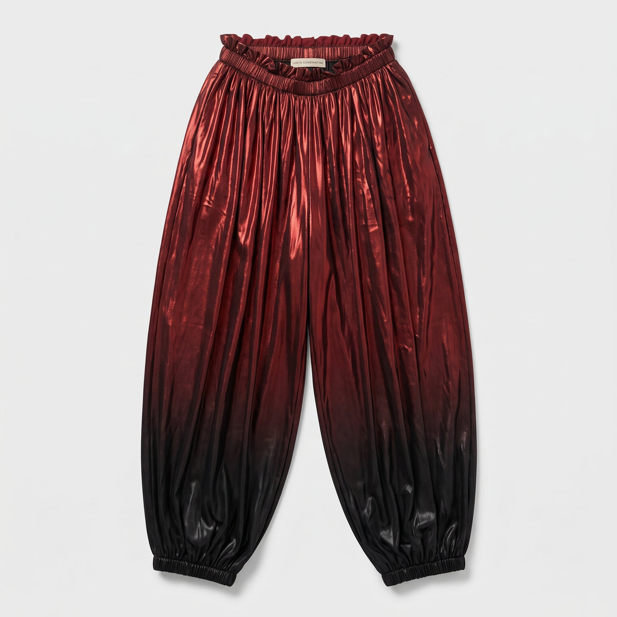 Metallic Ombre Ruched Trousers