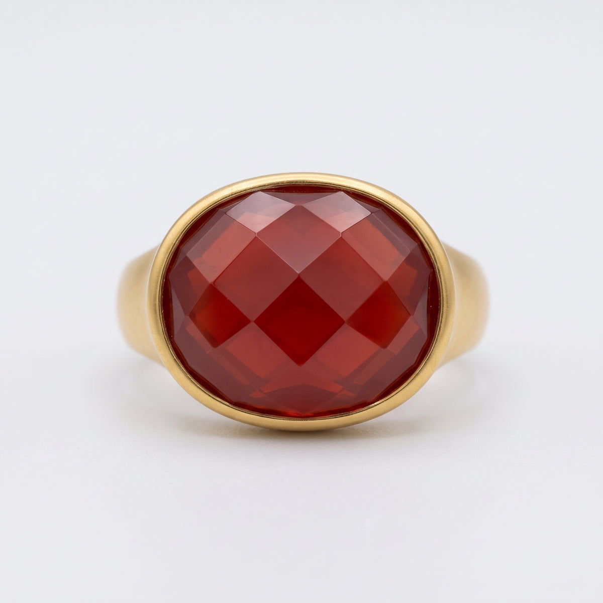 Faceted Oval Statement Ring