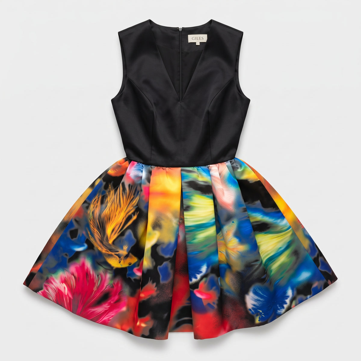 Vibrant Floral Sleeveless Cocktail Dress