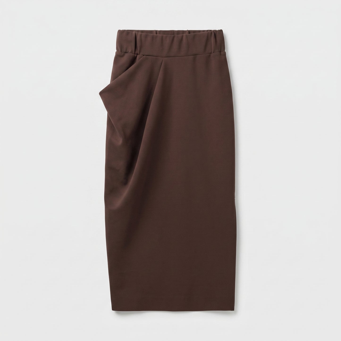 Draped High-Waisted Midi Skirt