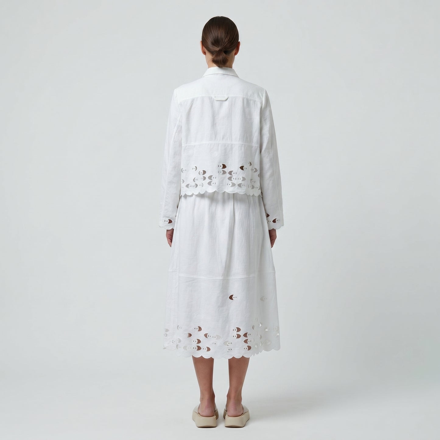 Embroidered Cutout Cropped Jacket