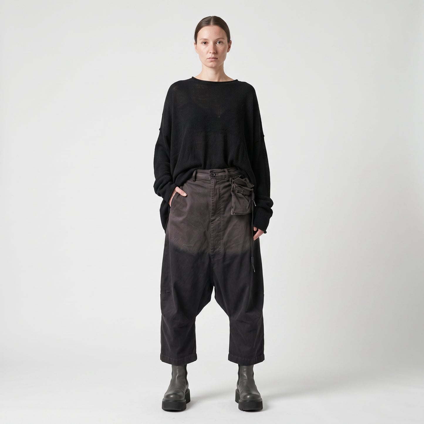 Utility Cargo Drop Crotch Trousers