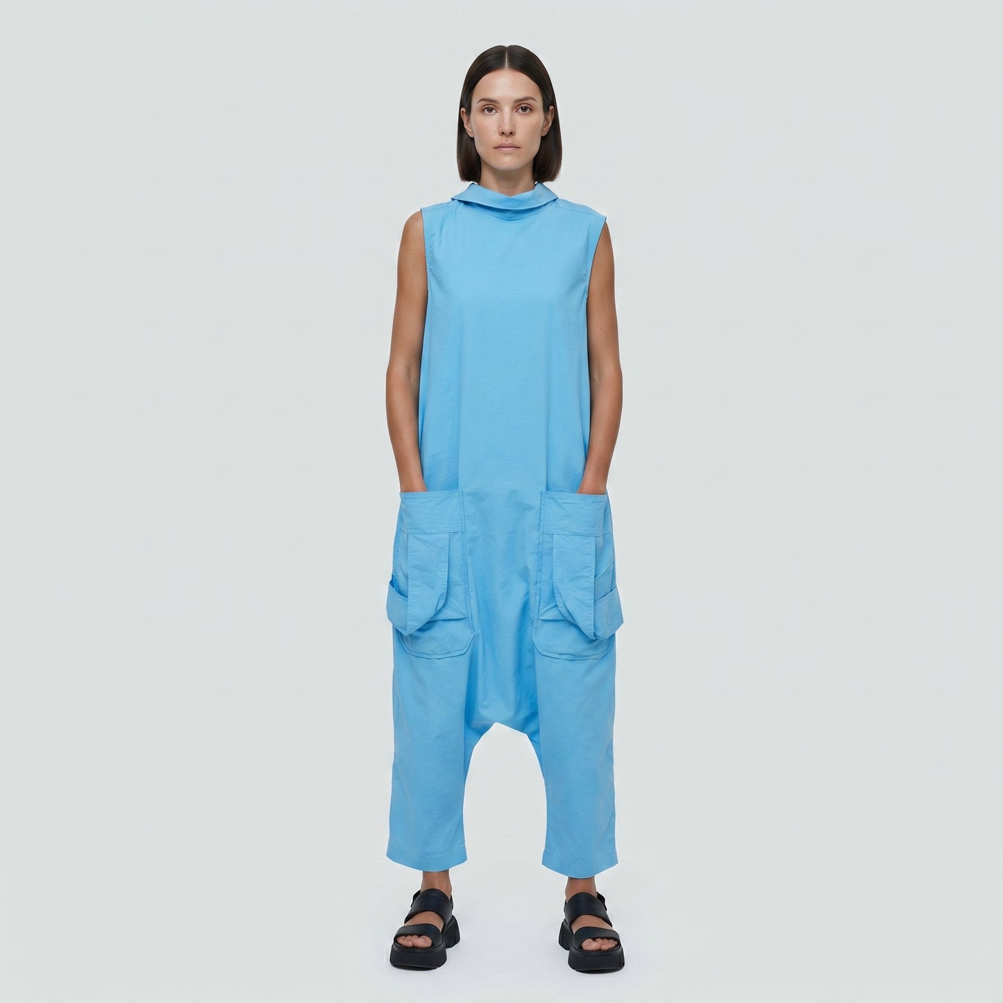 Sleeveless Drop Crotch Jumpsuit