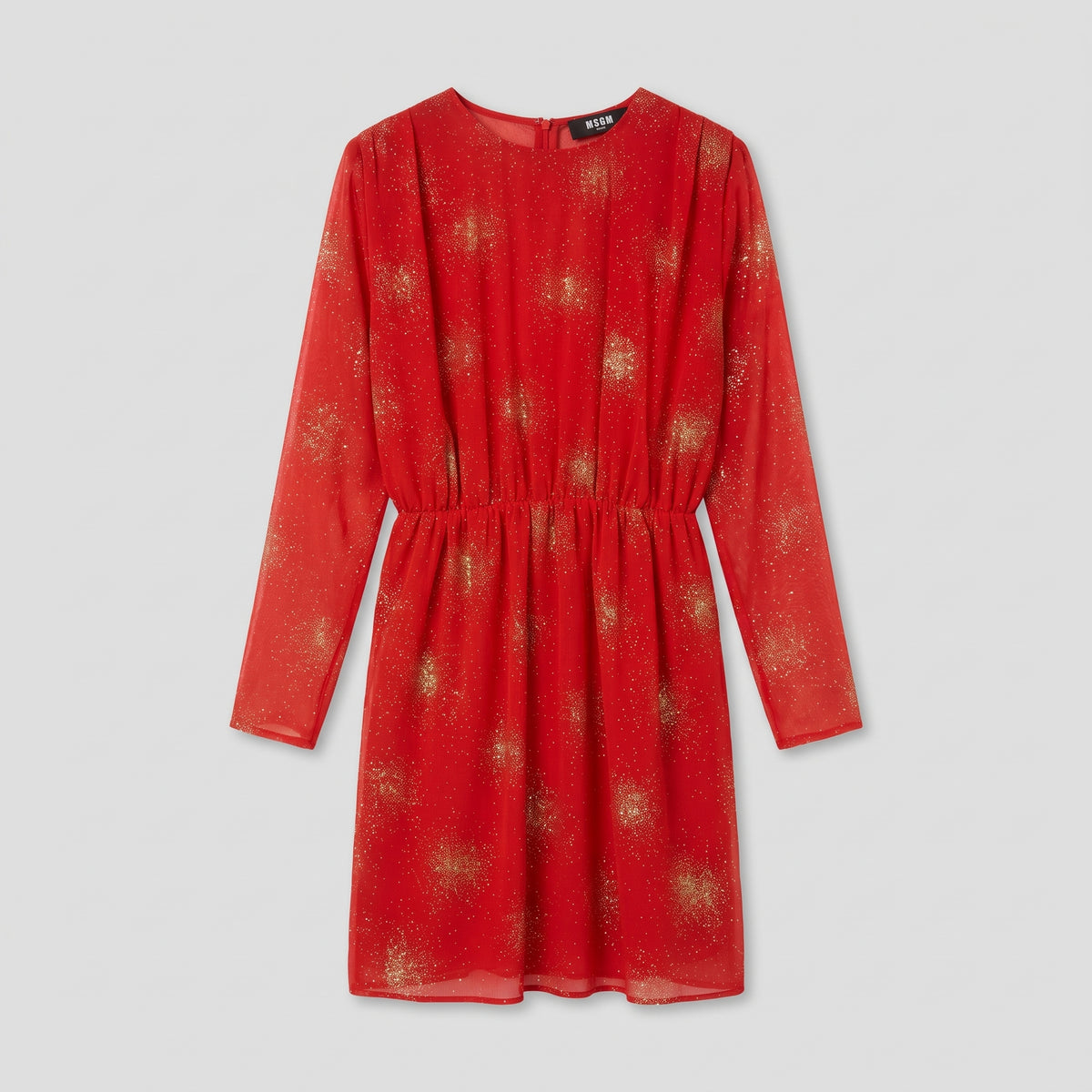 Red Glitter Long Sleeve Dress