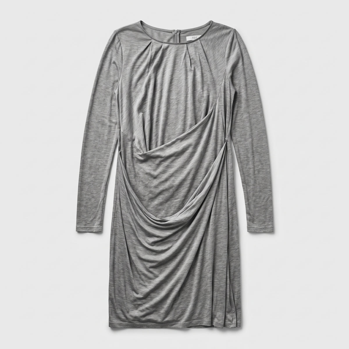 Draped Grey Jersey Mini Dress