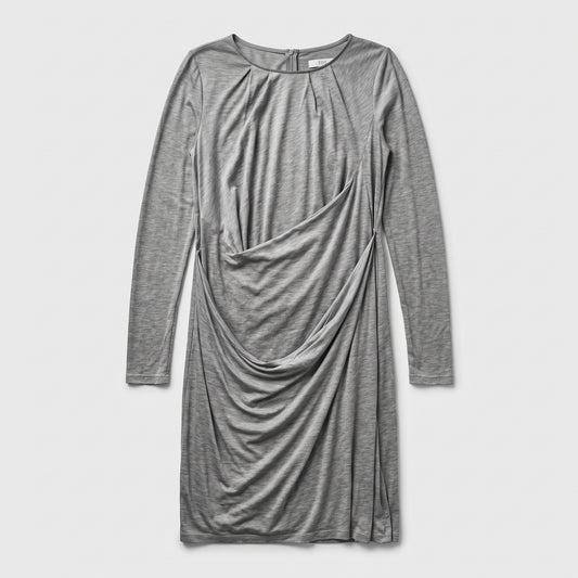 Draped Grey Jersey Mini Dress