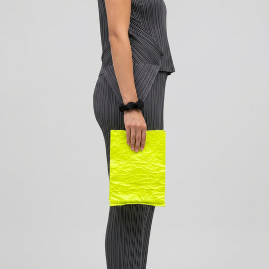 Neon Satin Crinkle Clutch