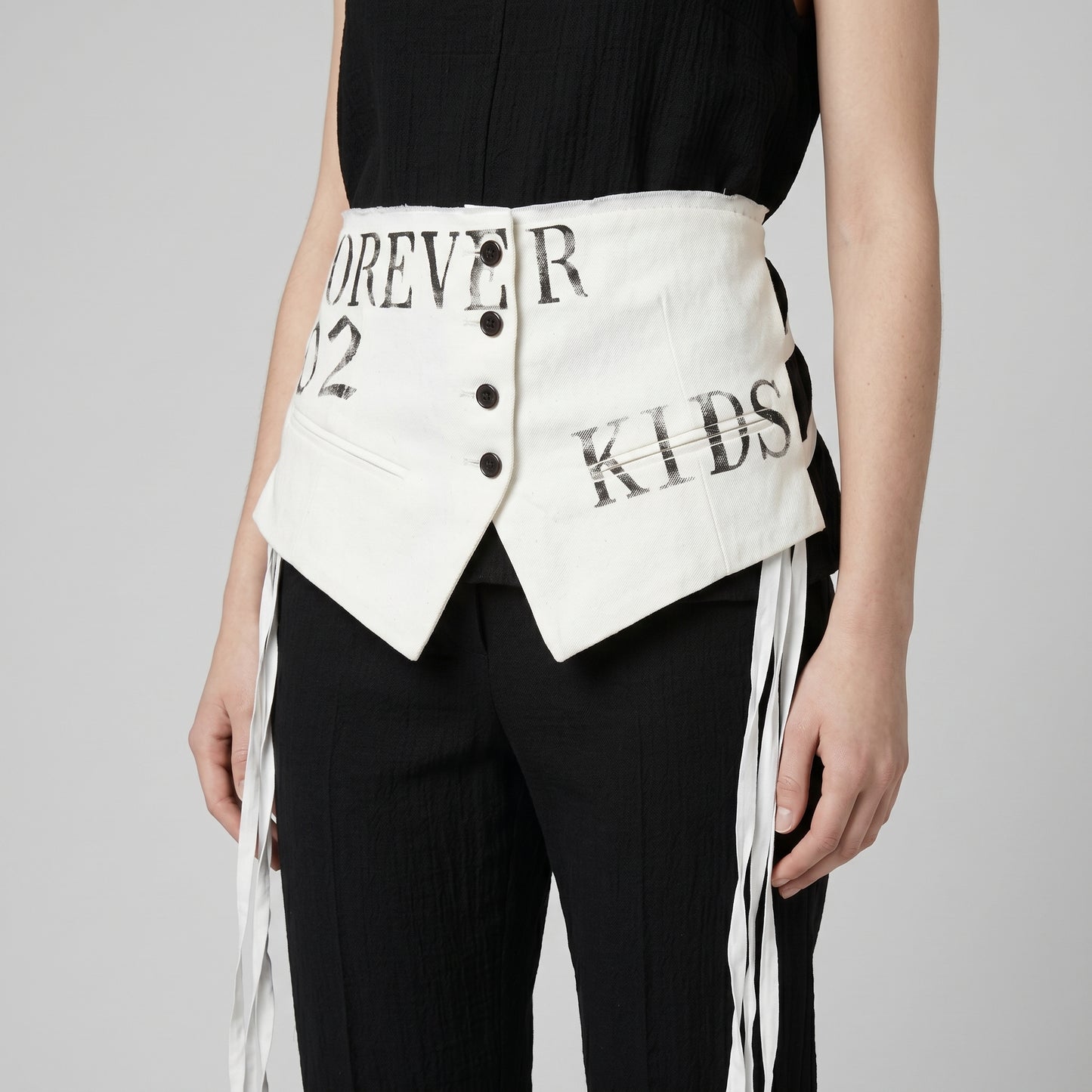 Deconstructed Graphic Canvas Vest
