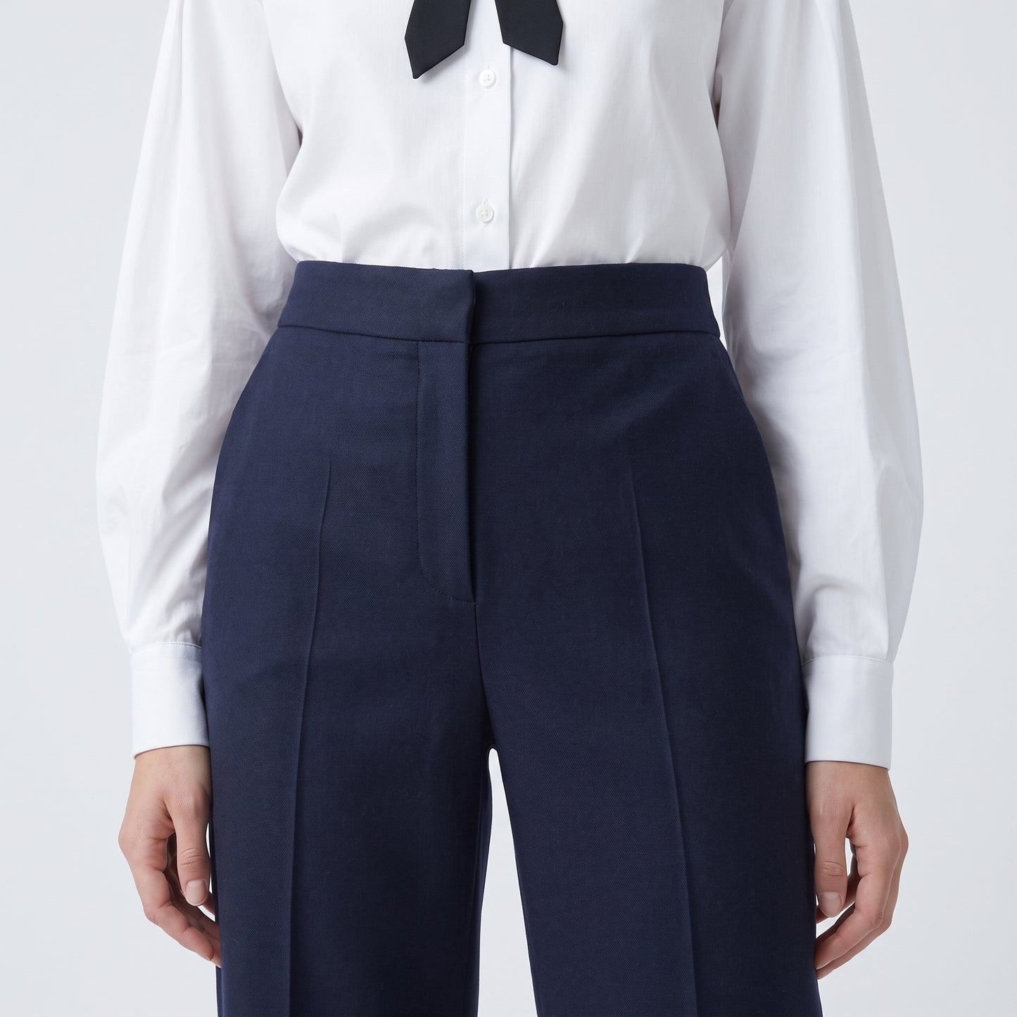 Tailored Navy Wool Trousers